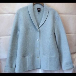 Eileen Fisher Pale Blue Boiled Wool Jacket